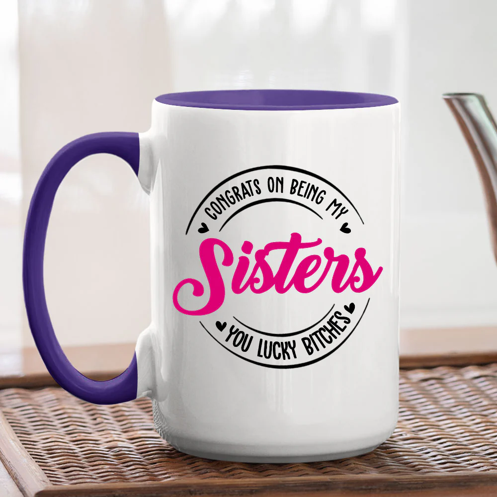 You Lucky Bitch - Personalized Custom Accent Mug - Image 6
