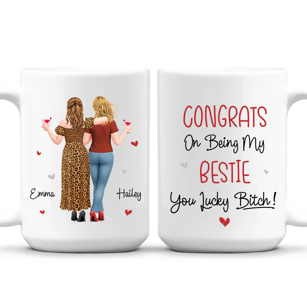 You Lucky My Best Friend - Personalized Custom Coffee Mug - Image 2