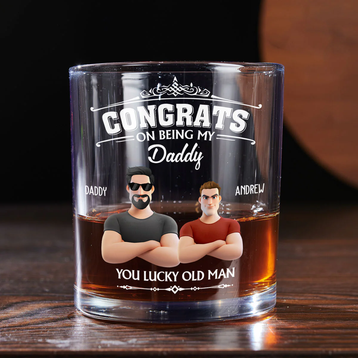 You Lucky Old Man - Personalized Custom Whiskey Glass - Image 5