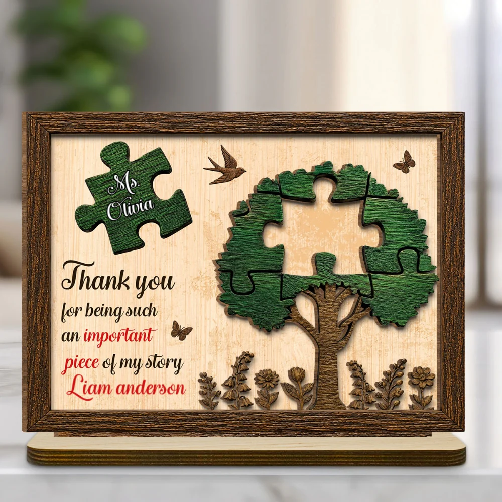 You Made Difference Everyday - Personalized Custom 2-Layer Wood Plaque With Flat Base - Image 7
