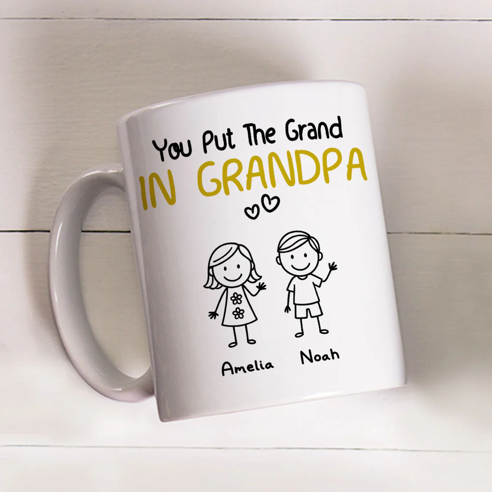 You Make Grandpa Look Grand - Personalized Custom Coffee Mug - Image 2