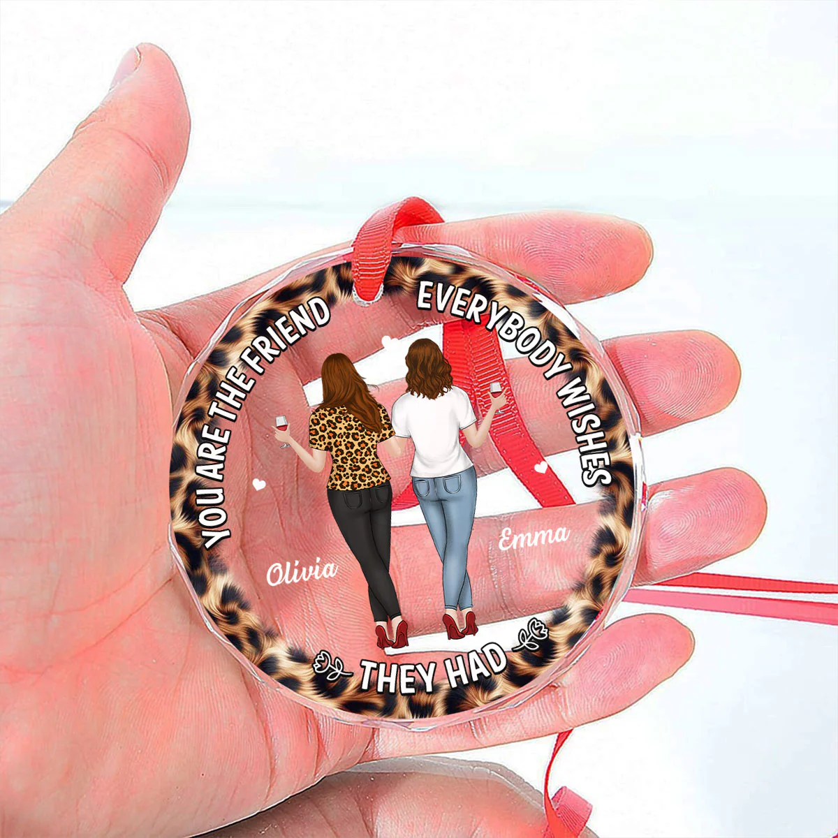You Make Life Better - Personalized Custom Glass Ornament  - Image 4