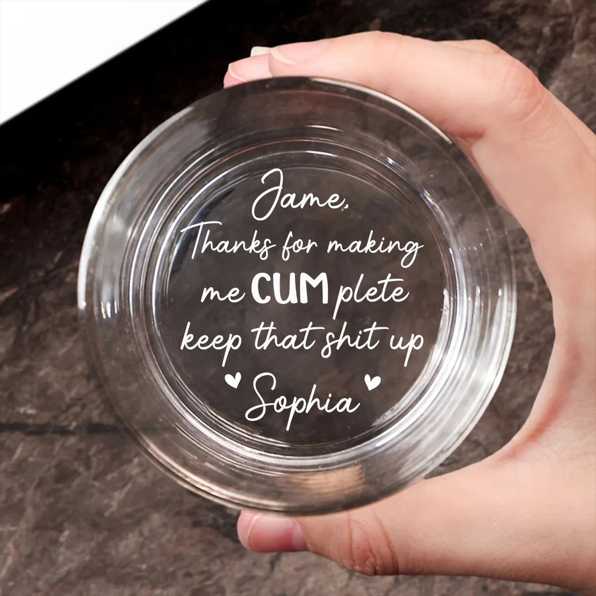 You Make Me Complete - Personalized Custom Engraved Whiskey Glass