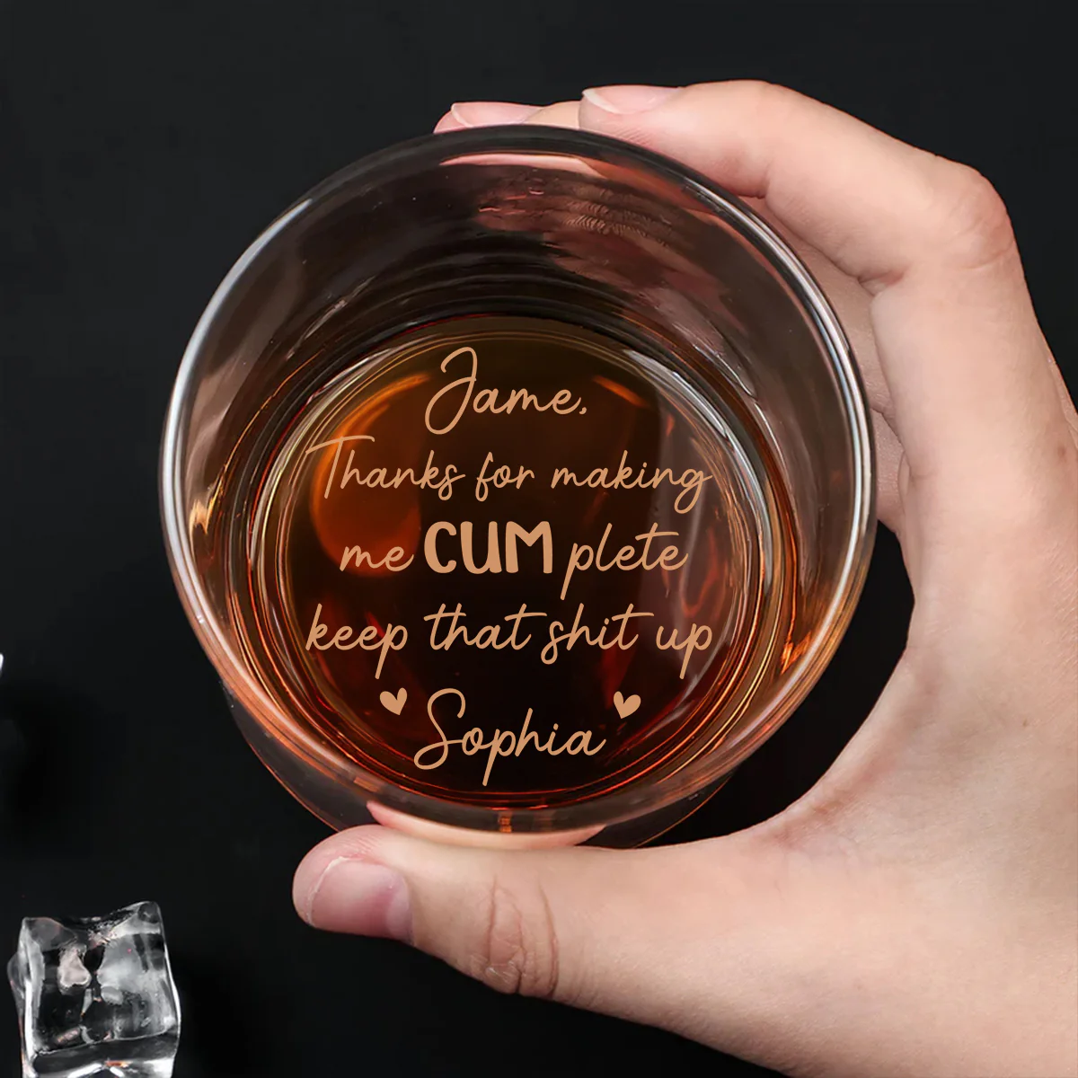 You Make Me Complete - Personalized Custom Engraved Whiskey Glass - Image 2