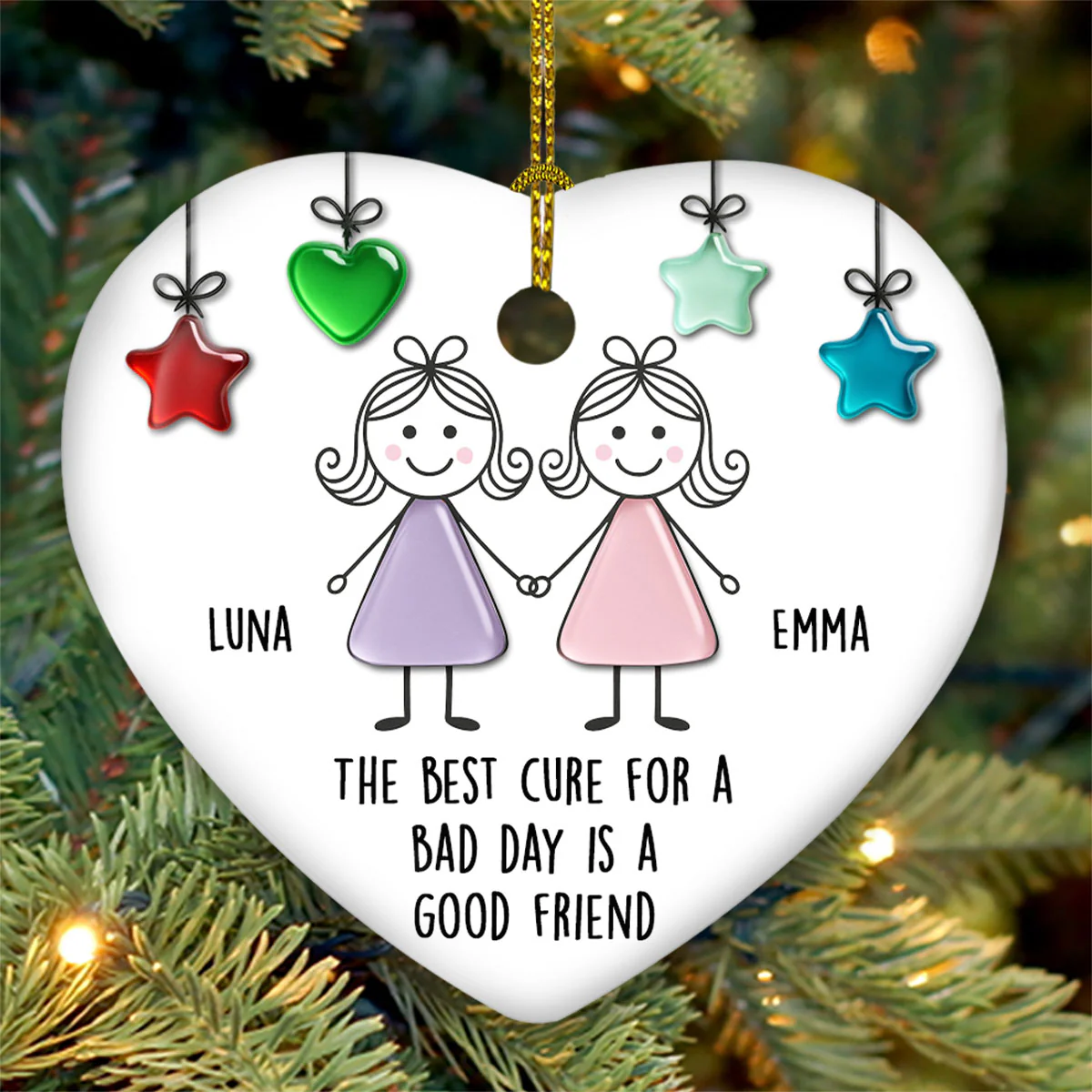 You Make My Days Brighter - Personalized Custom Ceramic Ornament - Image 4