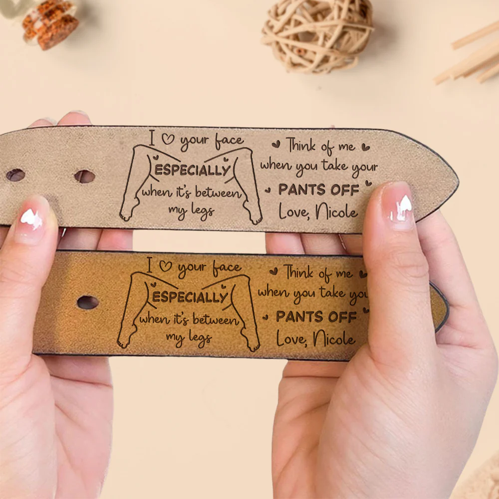 You Make My Focus Disappear - Personalized Engraved Leather Belt - Image 2