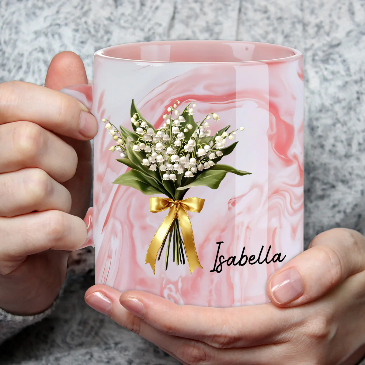 You Make My World Brighter Just By Being In It - Personalized Custom Pink Marble Mug - Image 3
