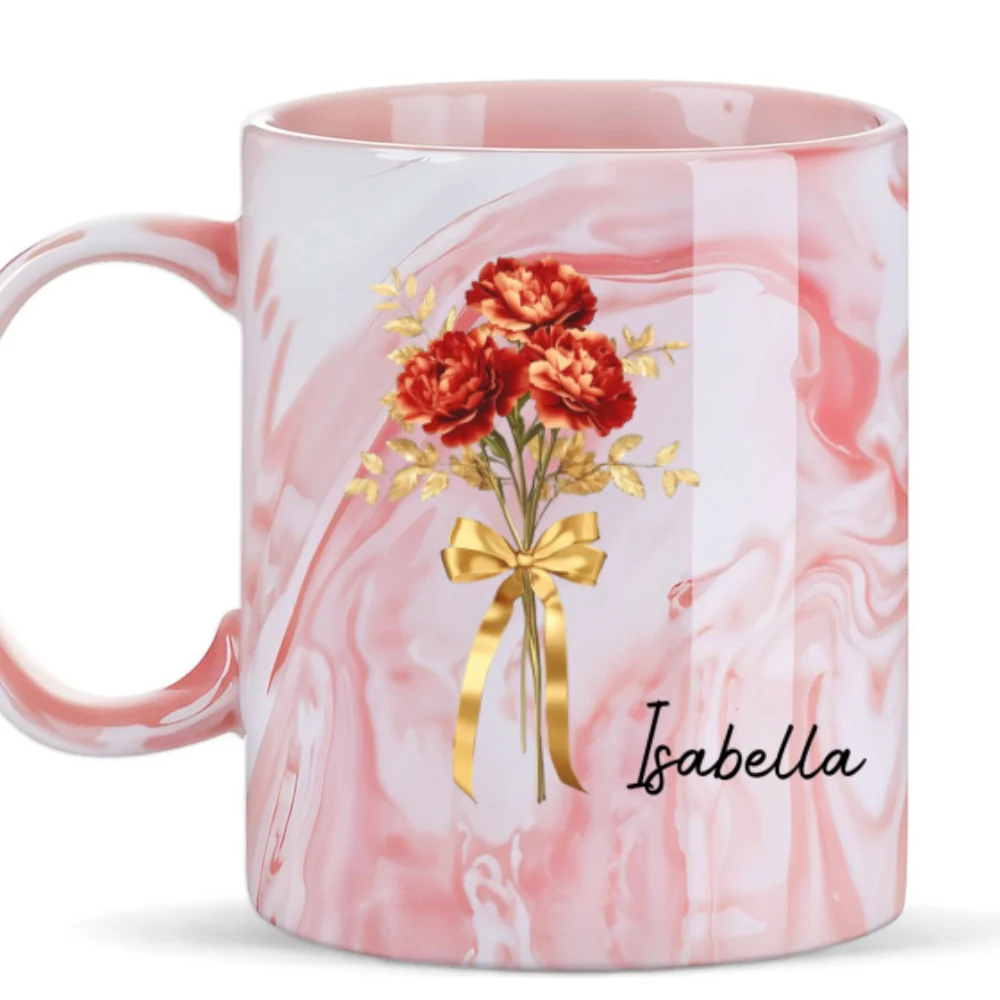 You Make My World Brighter Just By Being In It - Personalized Custom Pink Marble Mug - Image 6