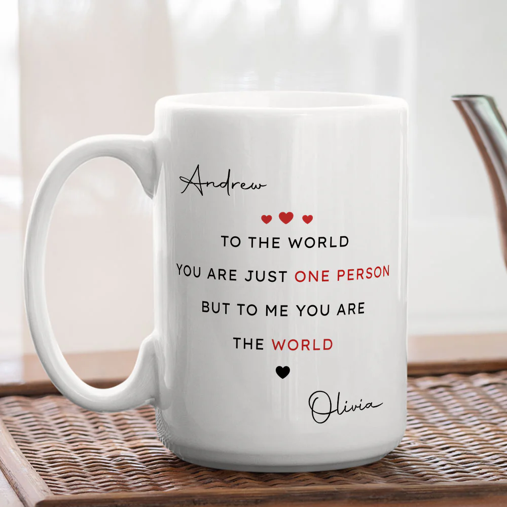 You Make My World Complete - Personalized Custom Coffee Mug - Image 4