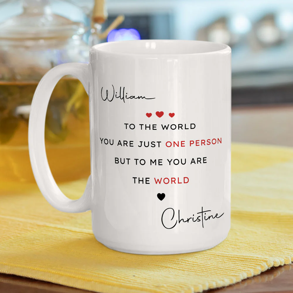 You Make My World Complete - Personalized Custom Coffee Mug - Image 5
