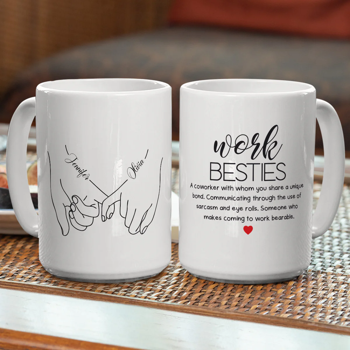 You Make Work Bearable - Personalized Custom Coffee Mug - Image 5