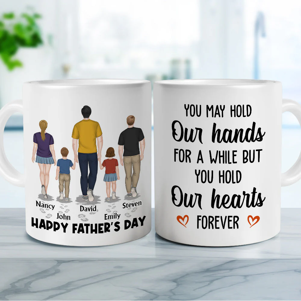 You May Hold My Hand For A While But You Hold My Heart Forever - Personalized Custom Coffee Mug - Image 3