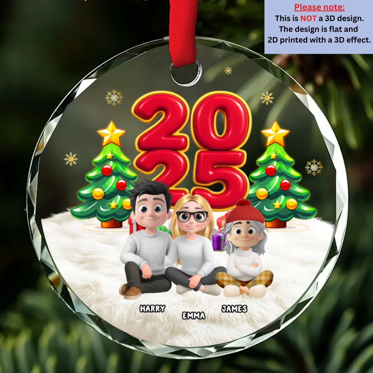 You Me And Our Kid Pet - Personalized Custom Glass Ornament - Image 6