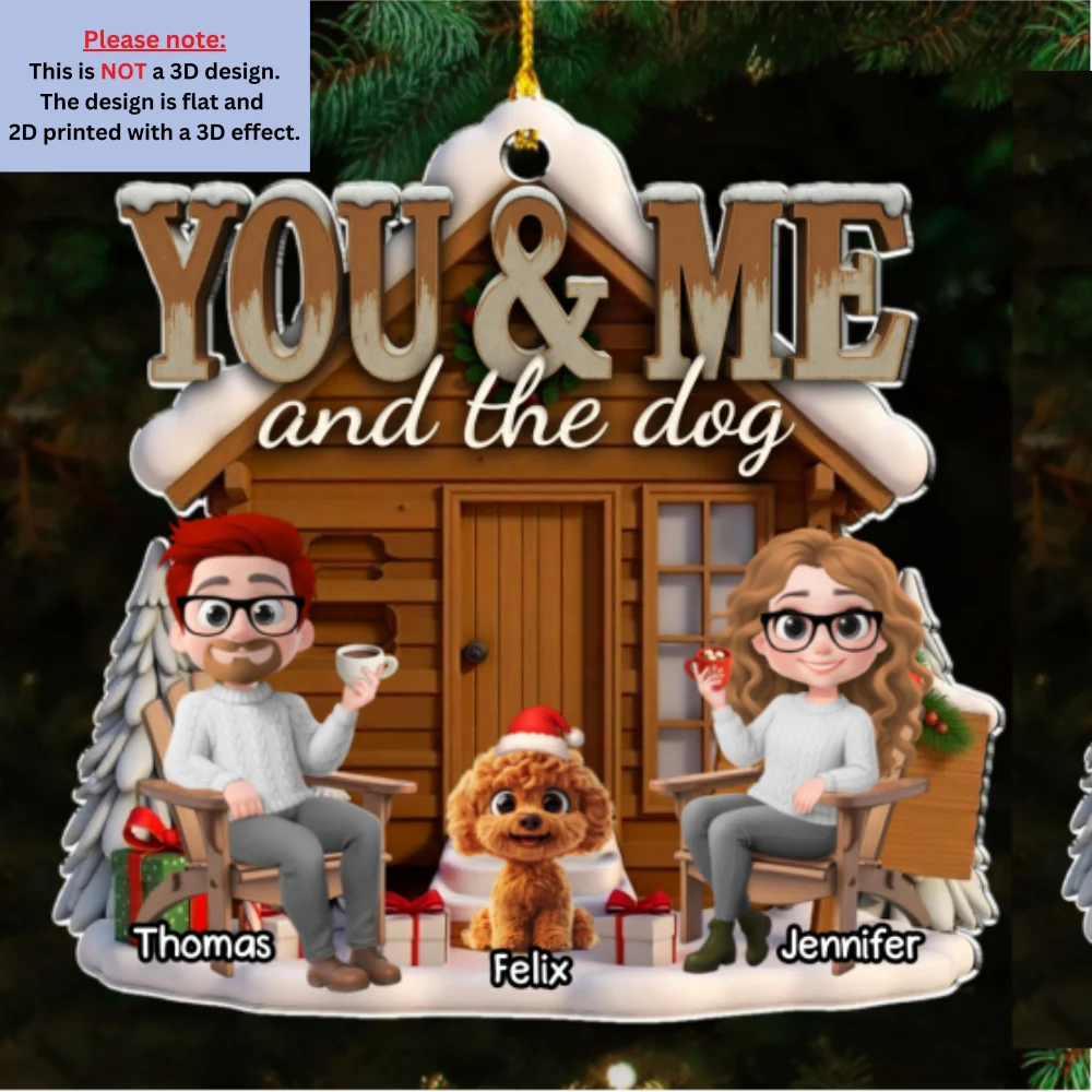 You Me And Our Pup - Personalized Custom Acrylic Ornament - Image 6