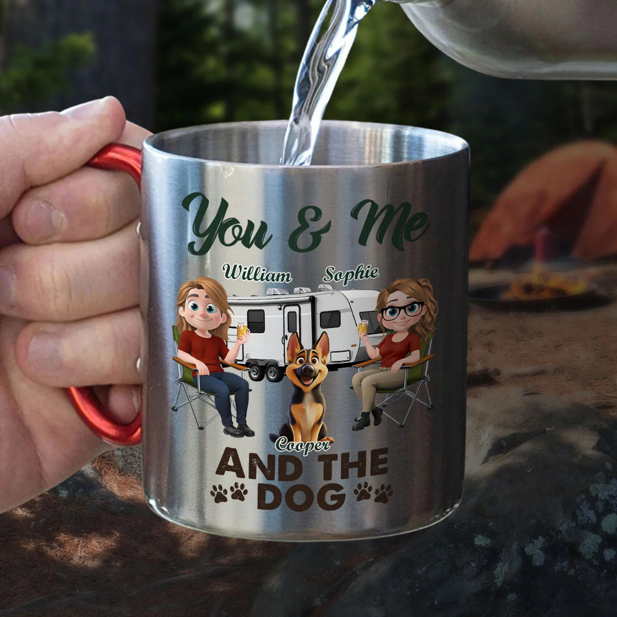 You & Me And The Dog - Personalized Custom Carabiner Mug - Image 2