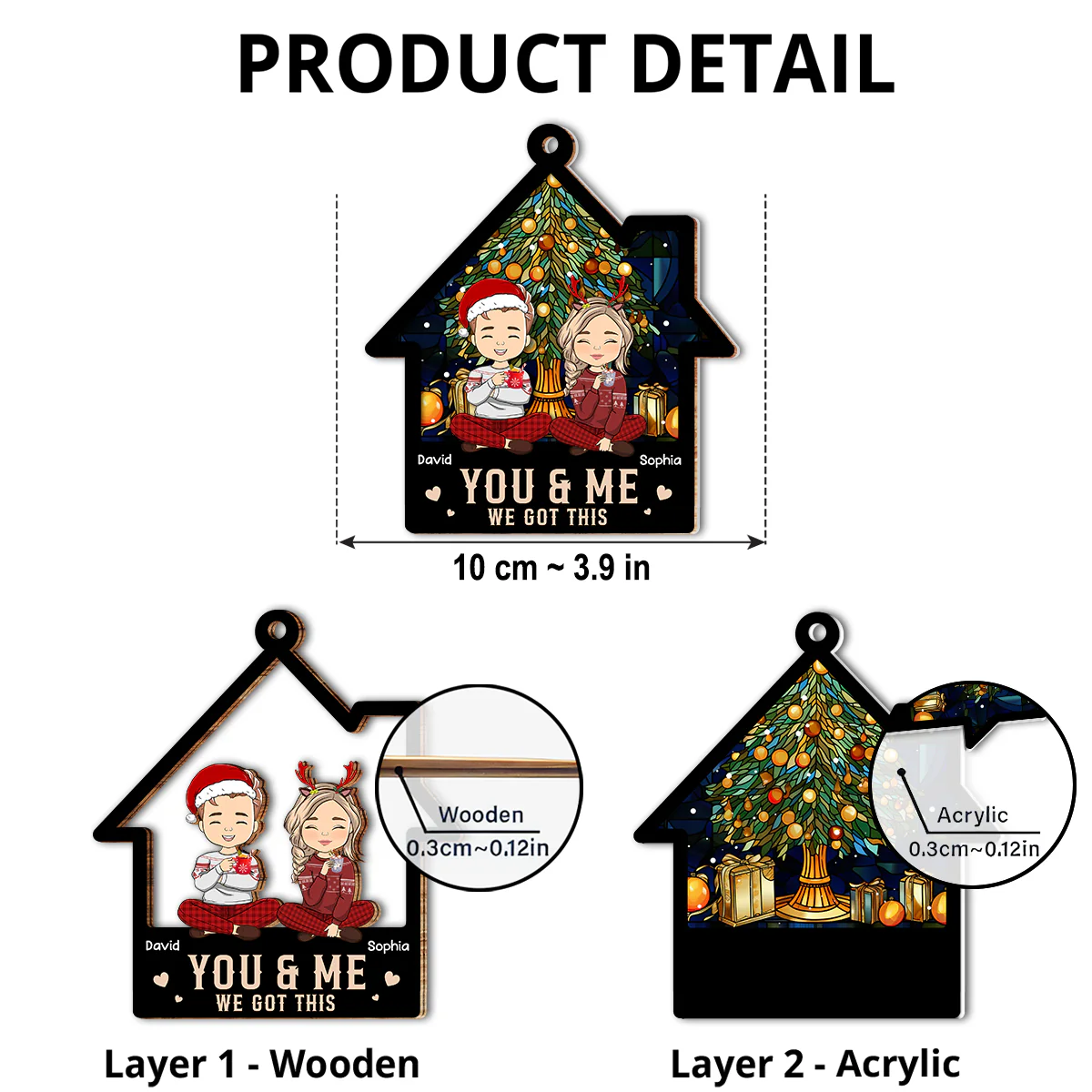 You & Me So We Got This - Personalized Custom Suncatcher Ornament - Image 5