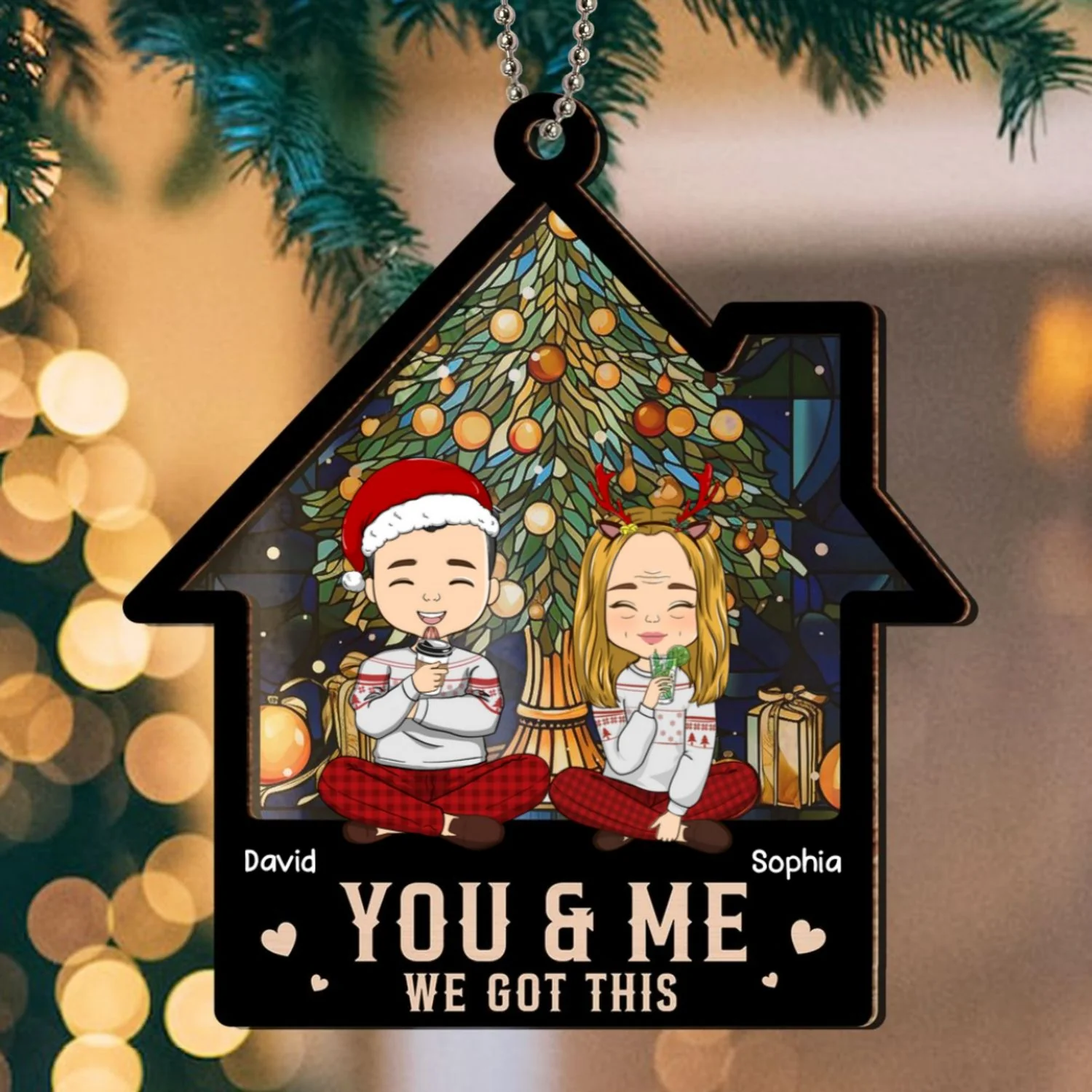 You & Me So We Got This - Personalized Custom Suncatcher Ornament - Image 6