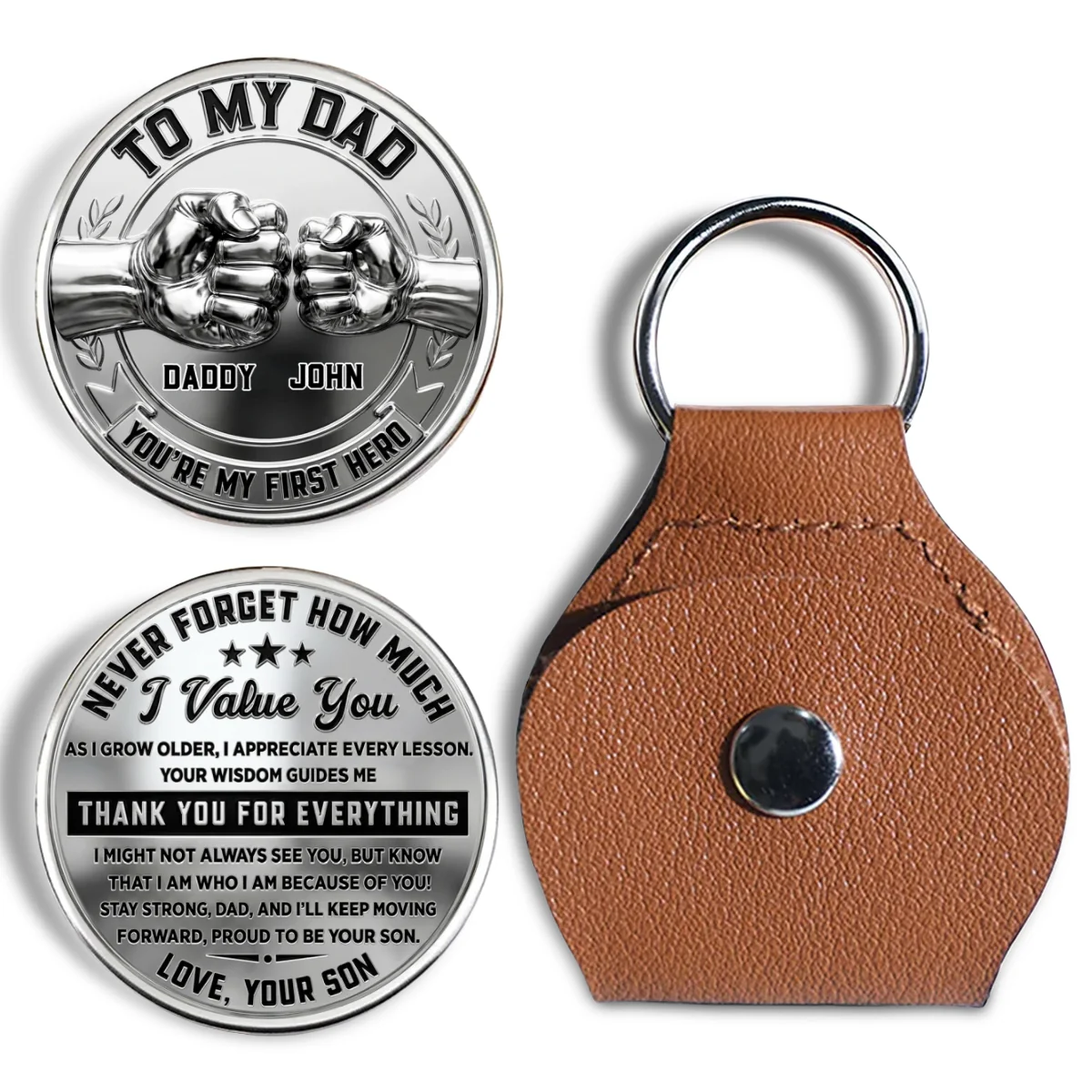 You Mean Everything Dad - Personalized Custom Pocket Hug - Image 6