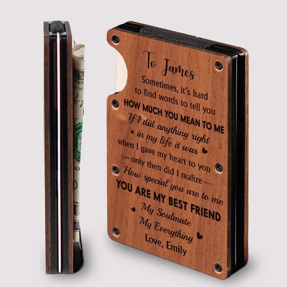 You Mean Everything To Me - Personalized Custom Wooden Card Holder - Image 2