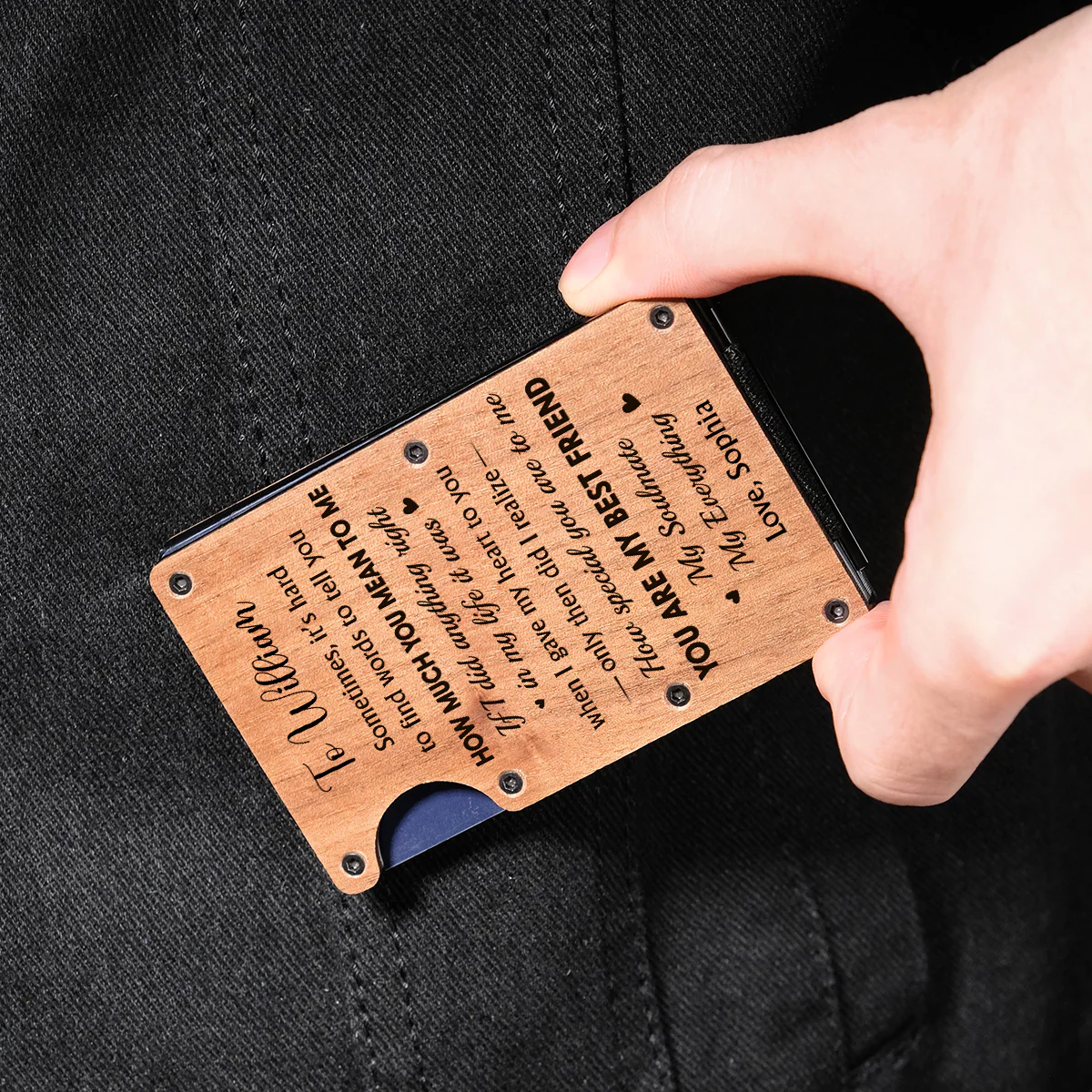 You Mean Everything To Me - Personalized Custom Wooden Card Holder - Image 5