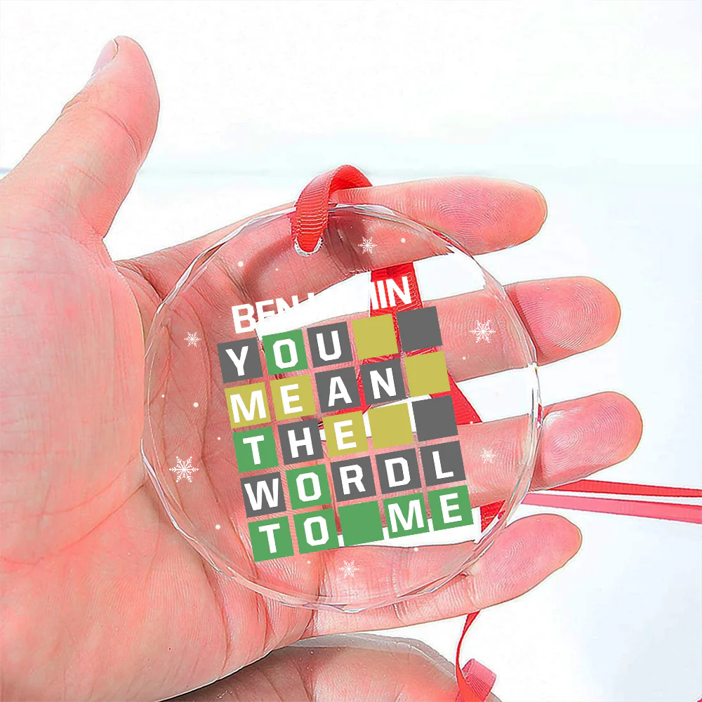 You Mean The Wordl To Me - Personalized Custom Glass Ornament - Image 5