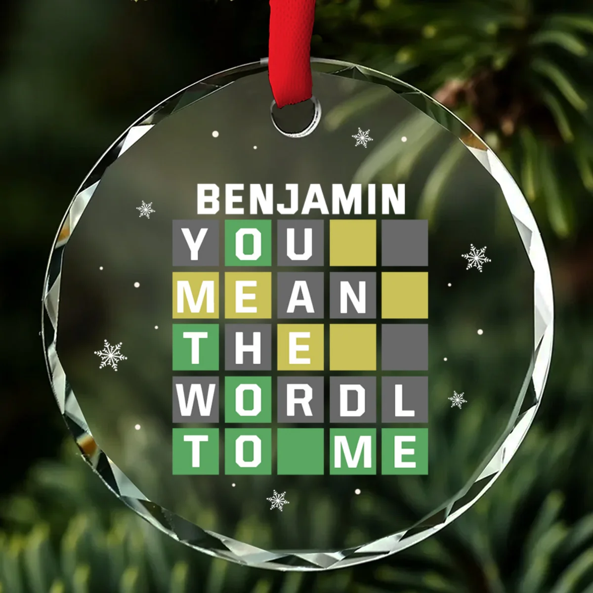 You Mean The Wordl To Me - Personalized Custom Glass Ornament - Image 7
