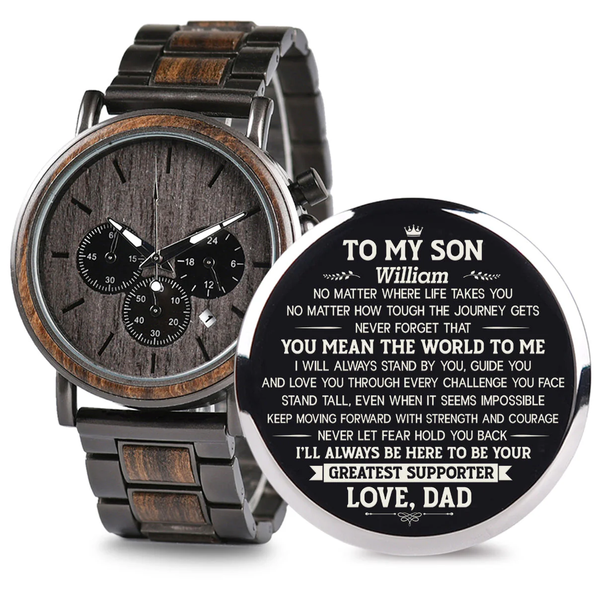 You Mean The World To Me - Personalized Engraved Wooden Watches GQ026