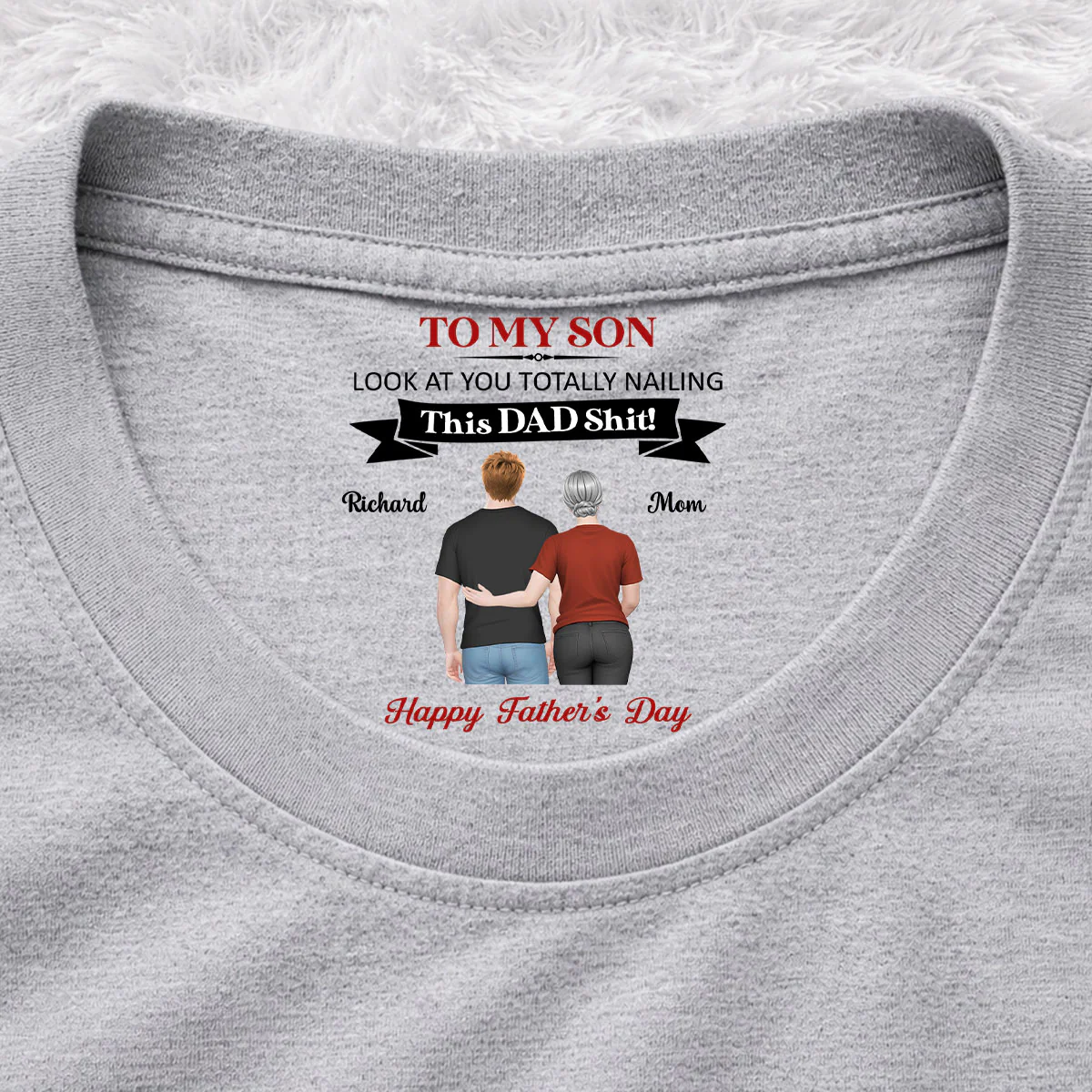 You Nailing This Dad Things - Personalized Custom Inside Neck Print T-Shirt