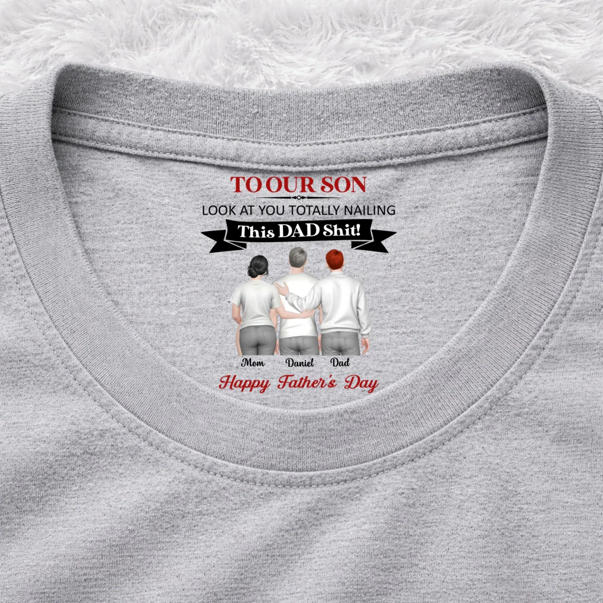 You Nailing This Dad Things - Personalized Custom Inside Neck Print T-Shirt - Image 10