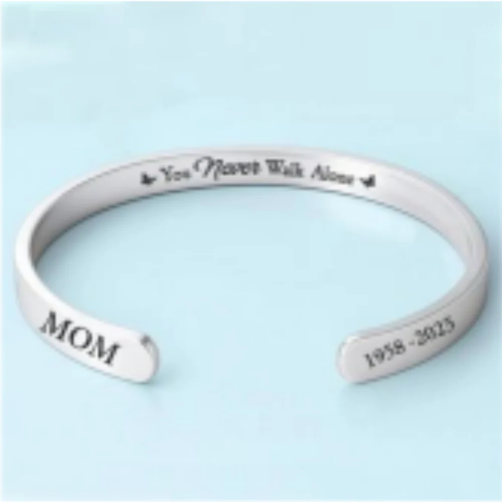 You Never Walk Alone - Personalized Custom Bracelet Cuff - Image 6
