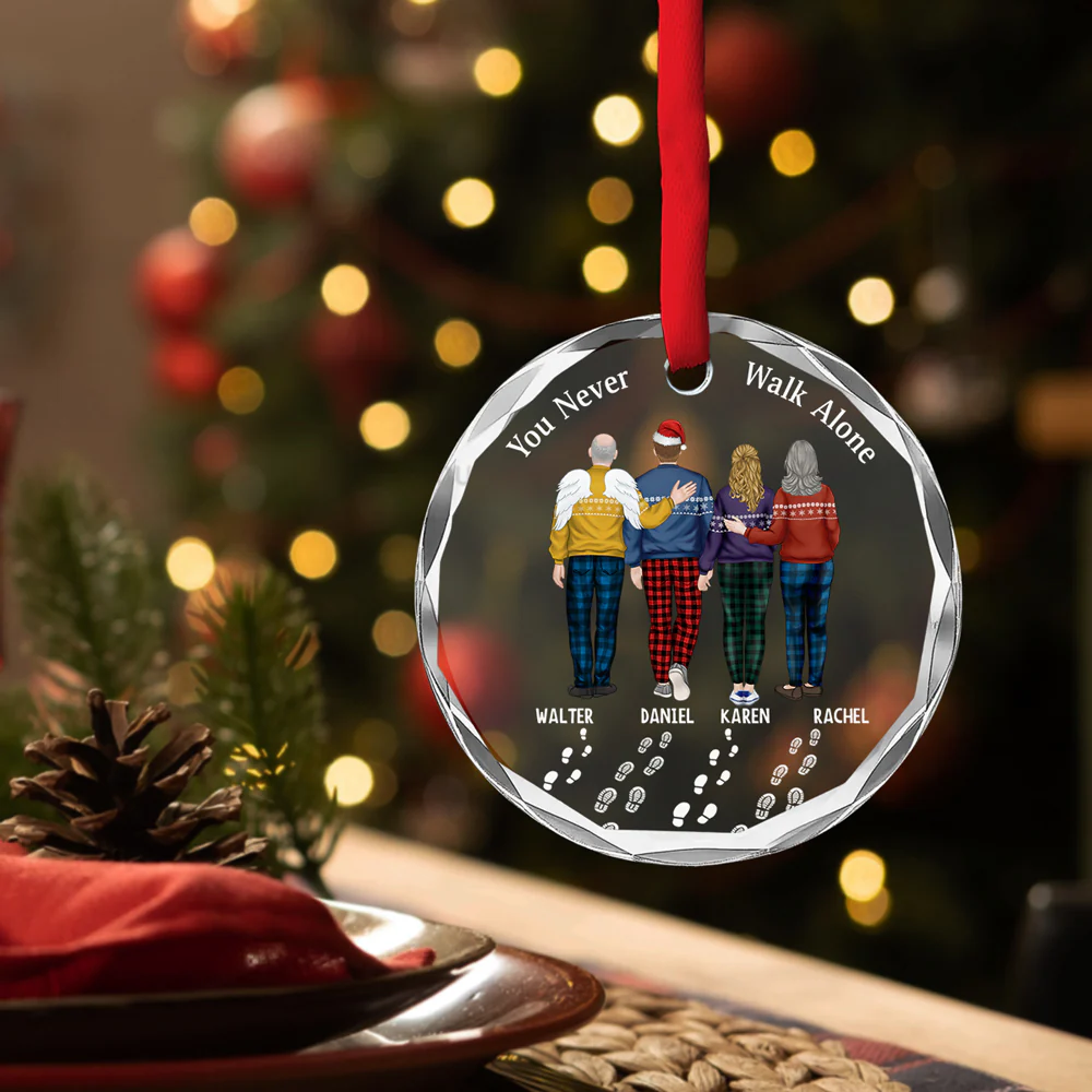 You Never Walk Alone - Personalized Custom Glass Ornament - Image 3