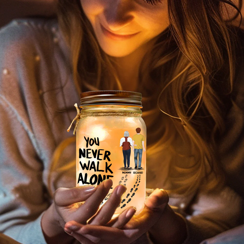 You Never Walk Alone - Personalized Custom Mason Jar Light - Image 3