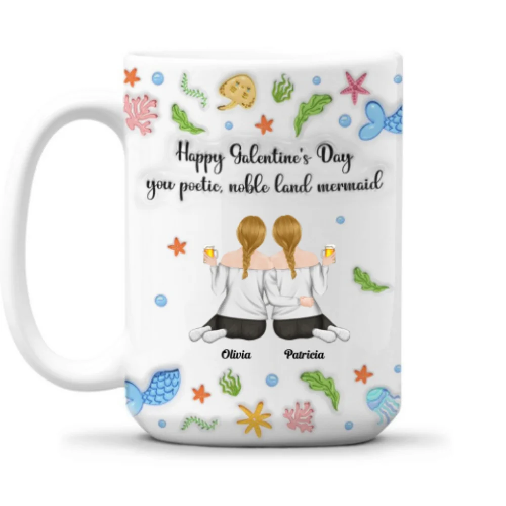 You Poetic Noble Land Mermaid - Personalized Custom 3D Inflated Effect Coffee Mug - Image 11