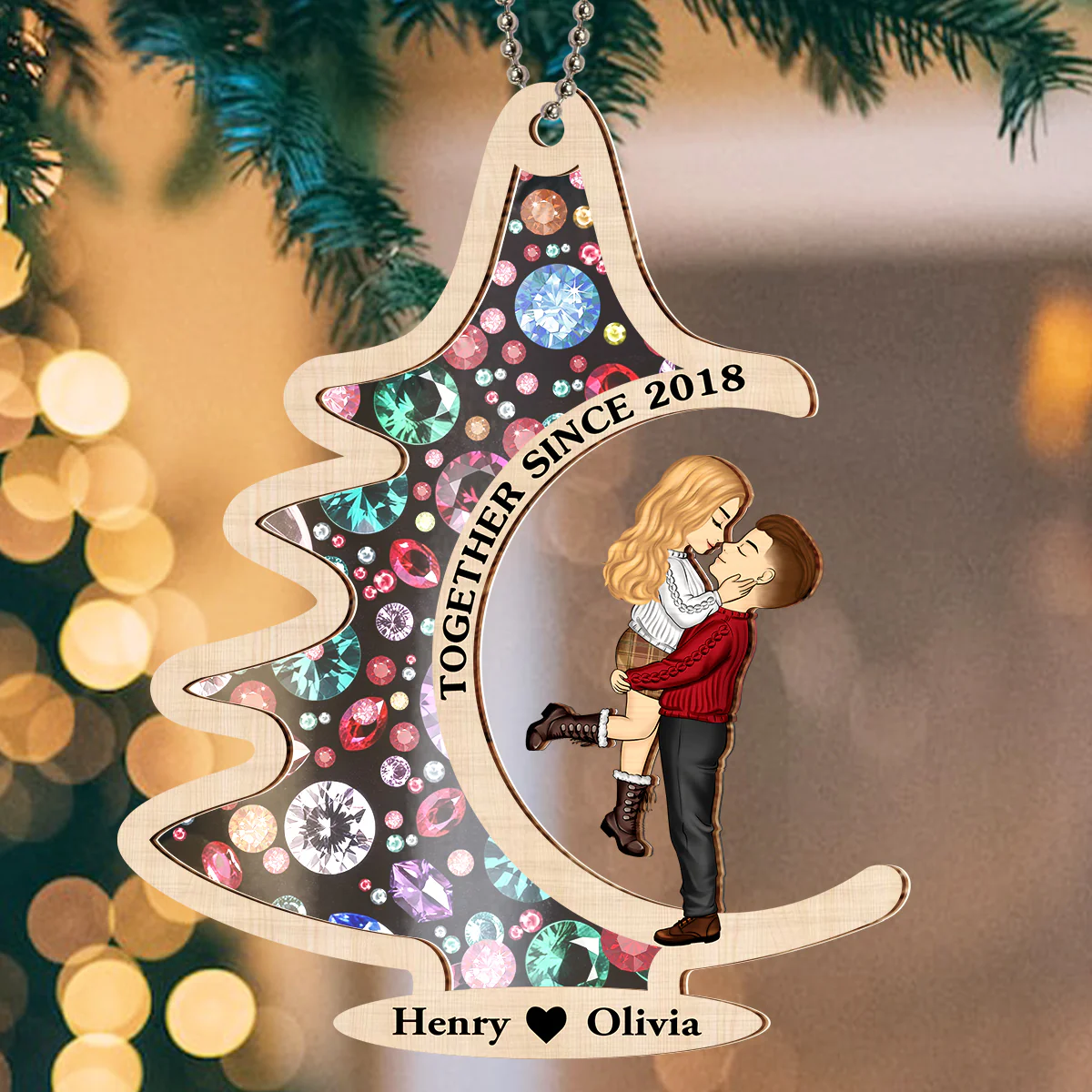 You Put The Merry In My Christmas - Personalized Custom Suncatcher Ornament - Image 2