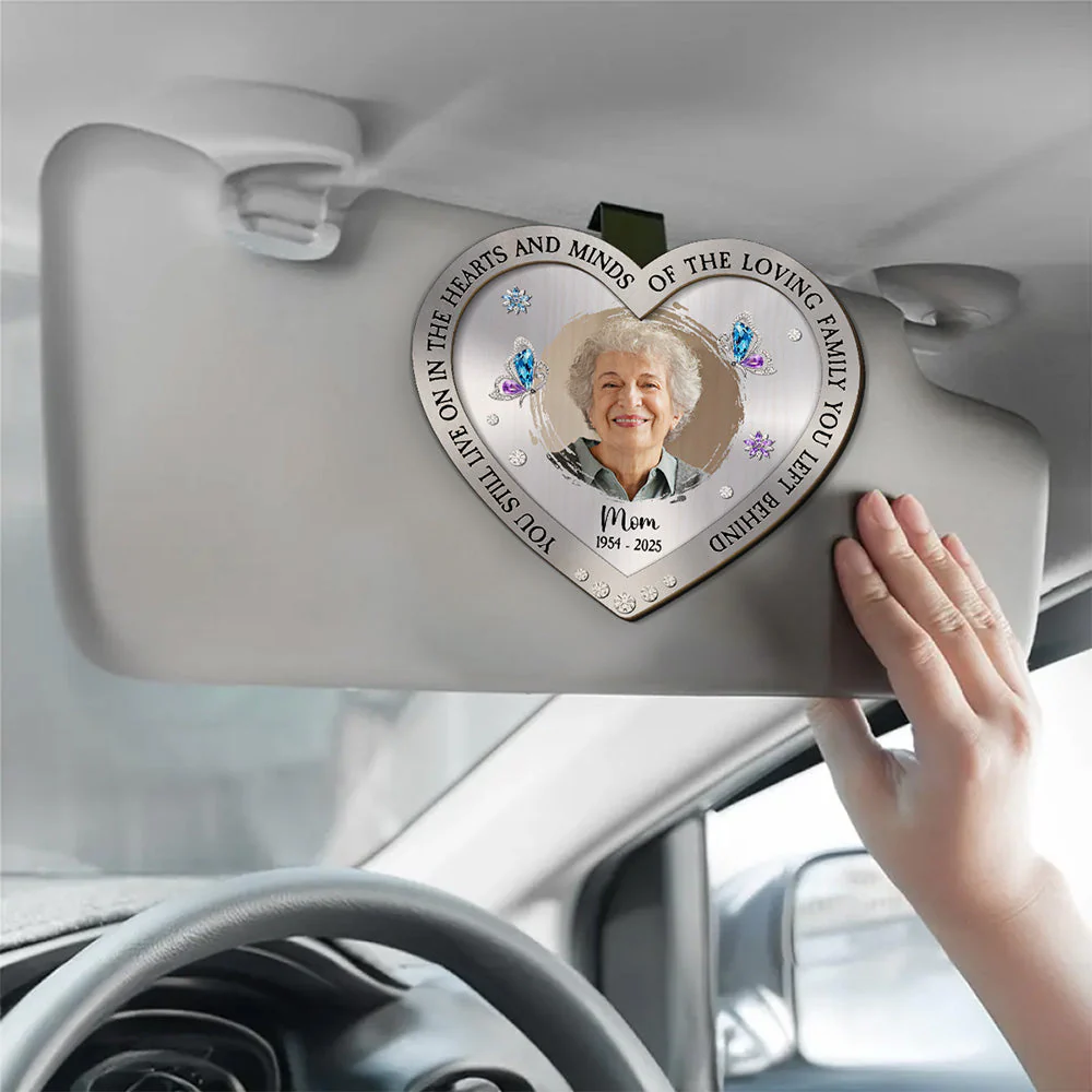 You Still Live On In The Hearts And Minds - Personalized Custom Car Visor Clip - Image 2