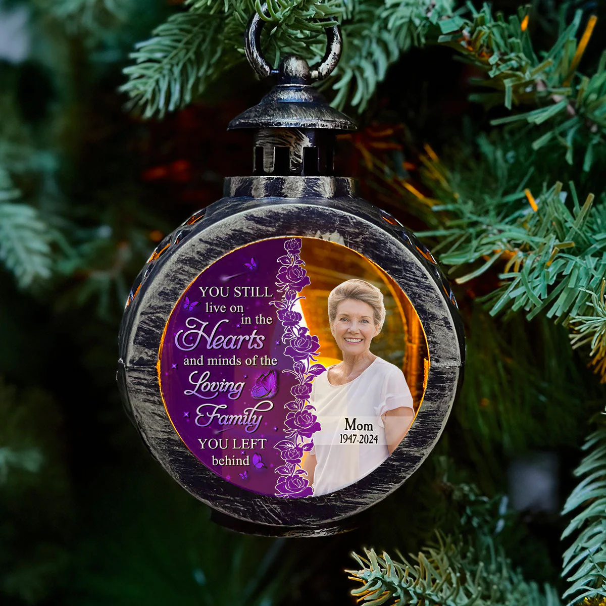 You Still Live On In The Hearts - Personalized Custom Christmas Lantern - Image 2