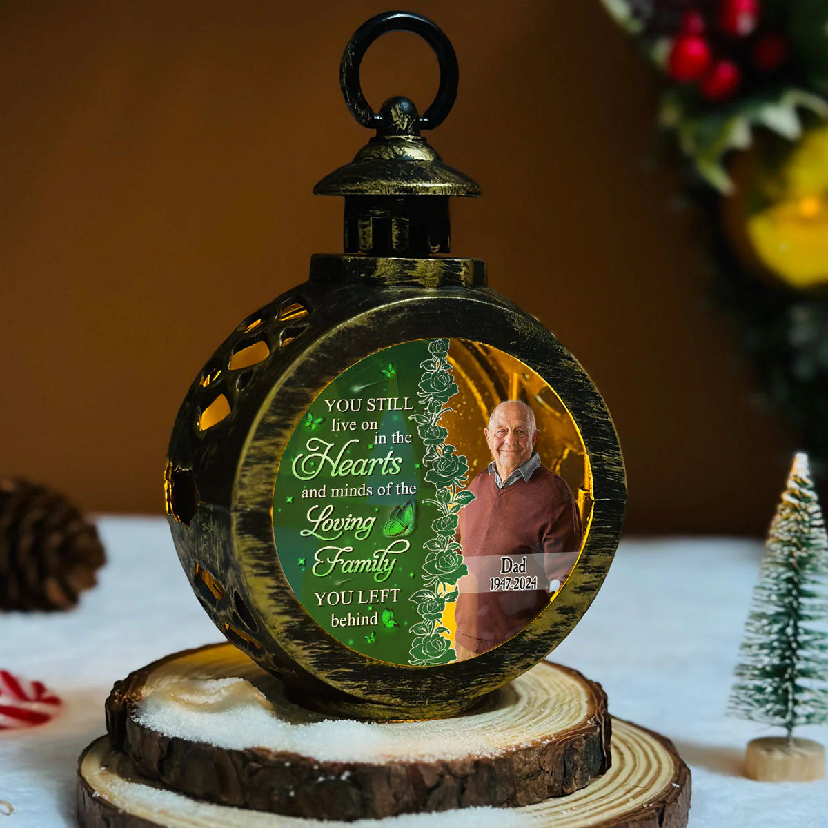 You Still Live On In The Hearts - Personalized Custom Christmas Lantern - Image 3