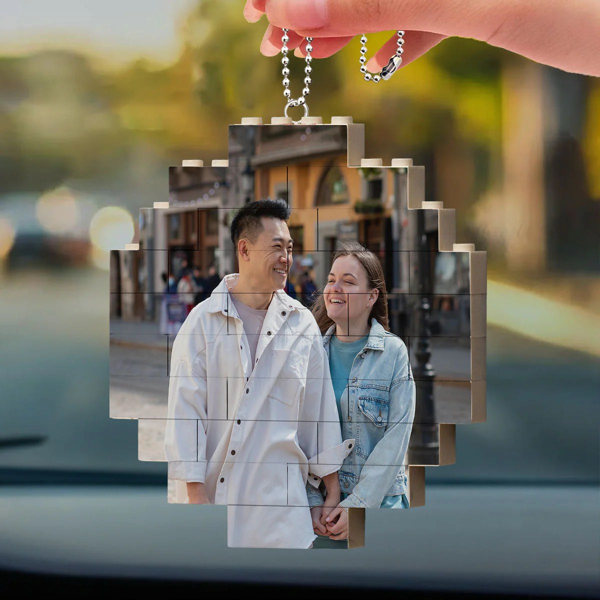 You Stole My Heart But I Will Let You Keep It - Personalized Custom Puzzle Car Ornament - Image 2