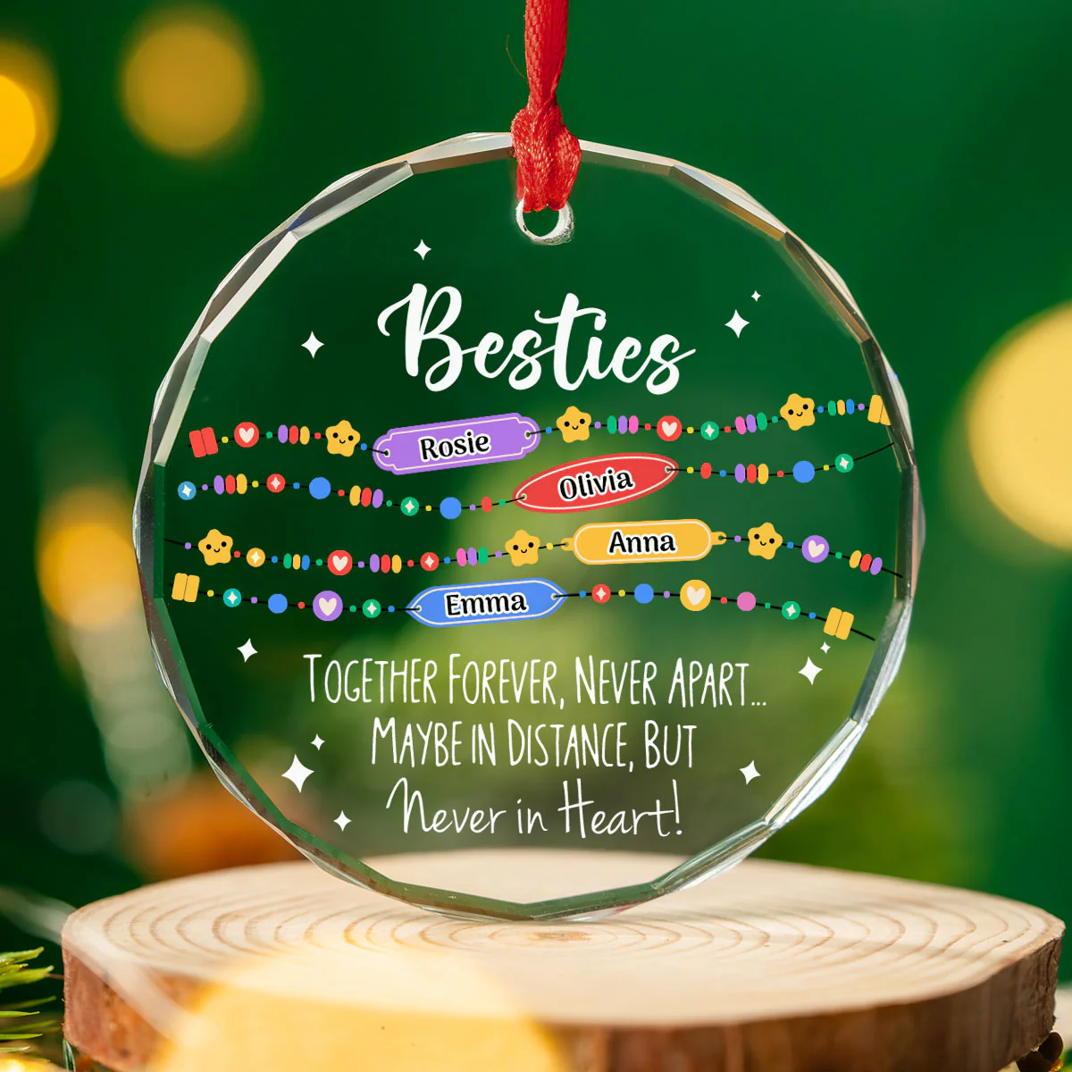 You Wear Your Bracelet And I Will Wear Mine - Personalized Custom Glass Ornament - Image 2