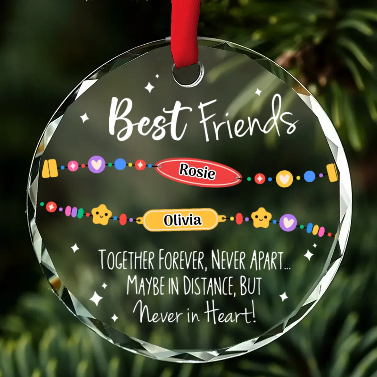You Wear Your Bracelet And I Will Wear Mine - Personalized Custom Glass Ornament - Image 4