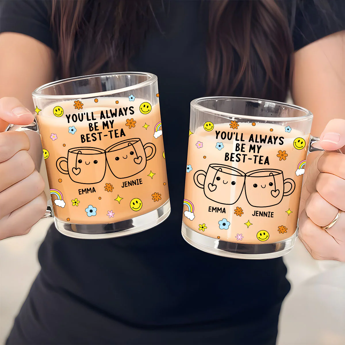 You Will Always Be My Best-Tea - Personalized Custom Glass Mug - Image 4