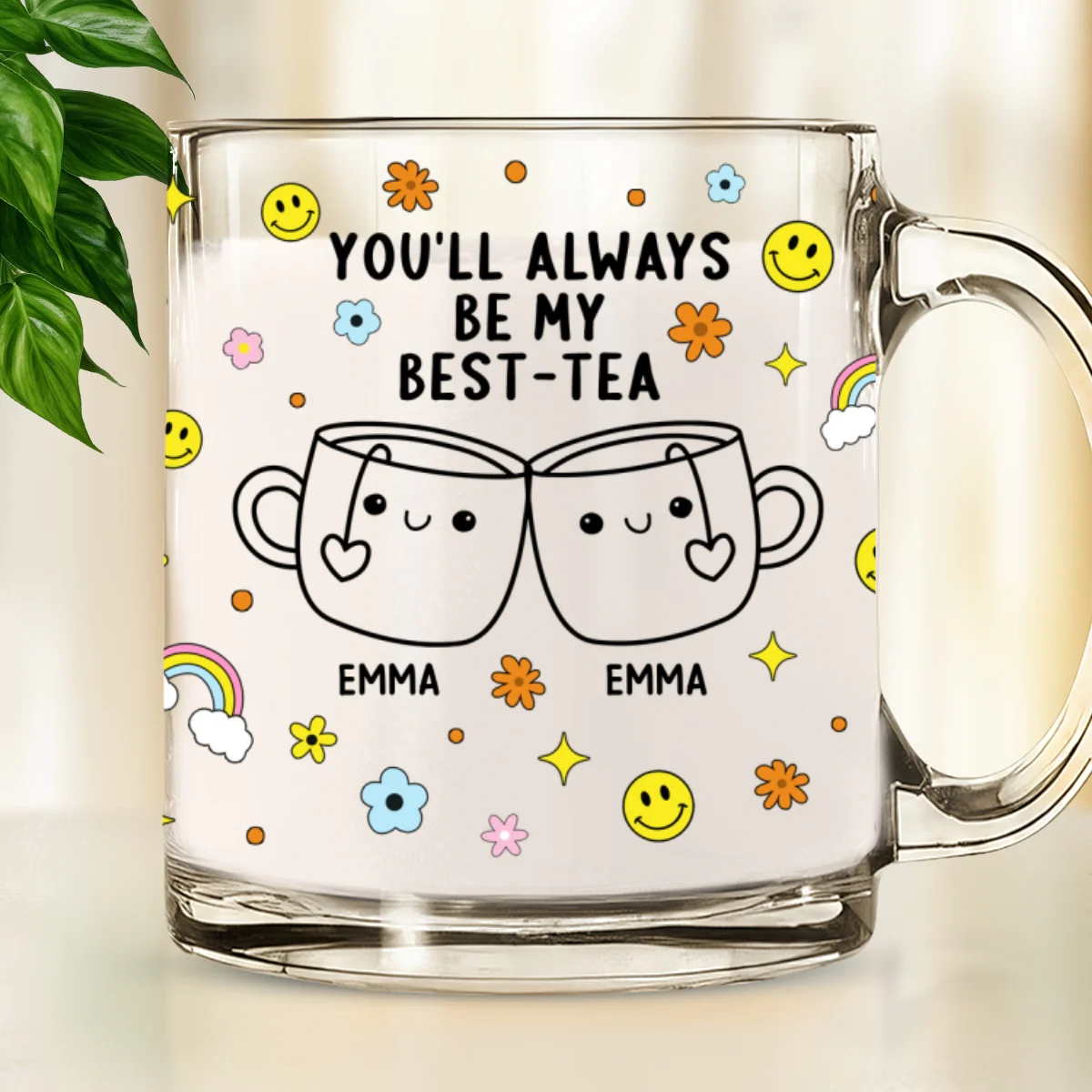 You Will Always Be My Best-Tea - Personalized Custom Glass Mug - Image 6