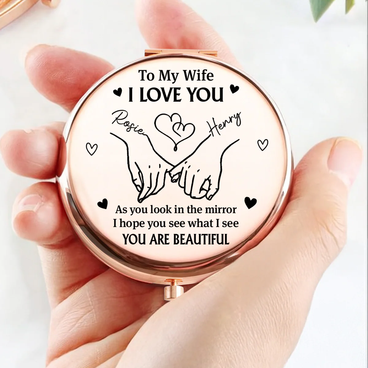 Your Beauty Goes Deeper Inside - Personalized Custom Compact Mirror - Image 4