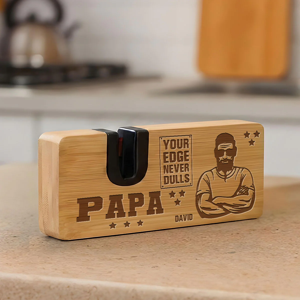 Your Edge Never Dulls - Personalized Custom Engraved Opener Sharpener Stowel - Image 3