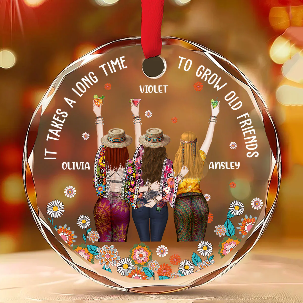 Your Heart And My Heart Are Very Old Friends - Personalized Custom Glass Ornament - Image 2