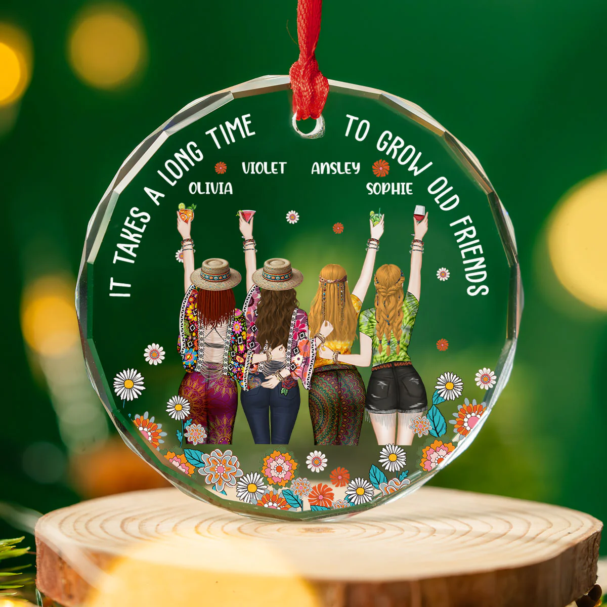 Your Heart And My Heart Are Very Old Friends - Personalized Custom Glass Ornament - Image 3
