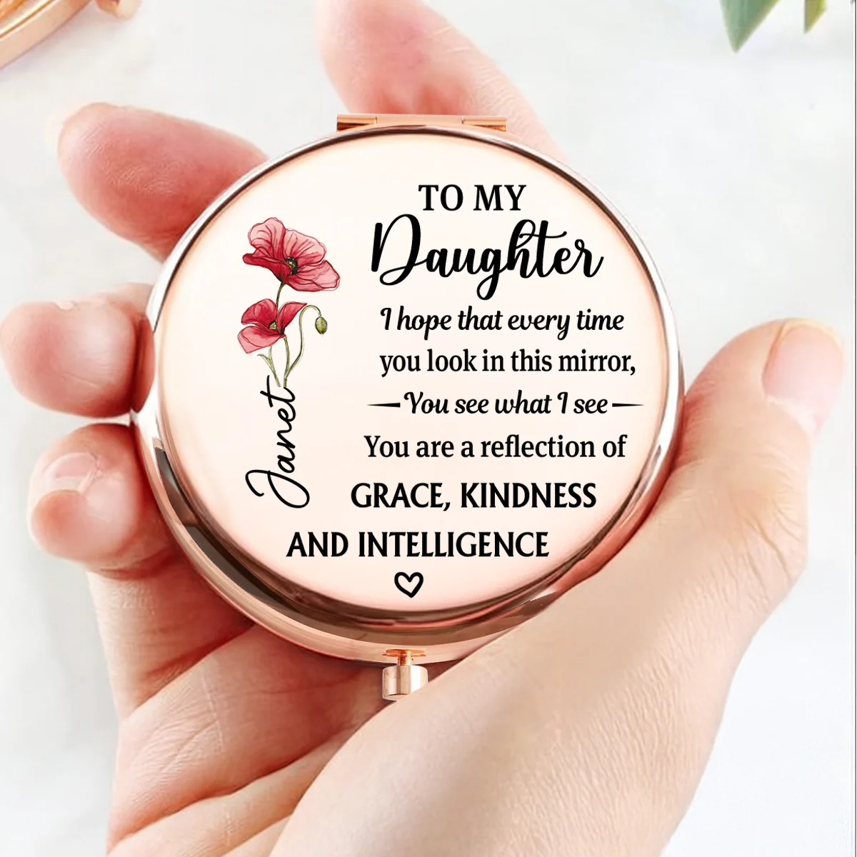 Your Heart Makes You Beautiful - Personalized Custom Compact Mirror - Image 2