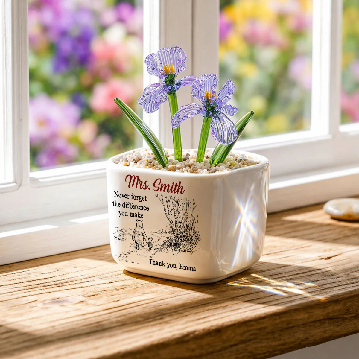 Your Kindness Inspires Growth - Personalized Custom Glass Birth Month Flower - Image 2