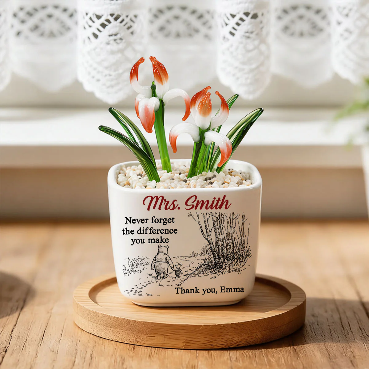 Your Kindness Inspires Growth - Personalized Custom Glass Birth Month Flower - Image 3