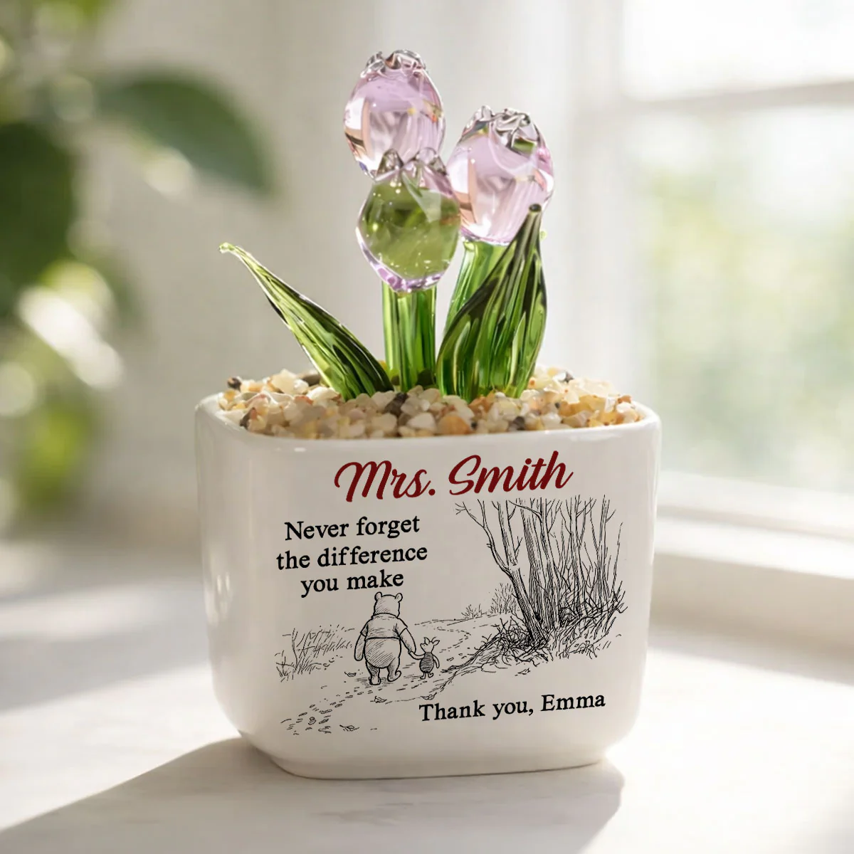 Your Kindness Inspires Growth - Personalized Custom Glass Everlasting Tulips - Image 2